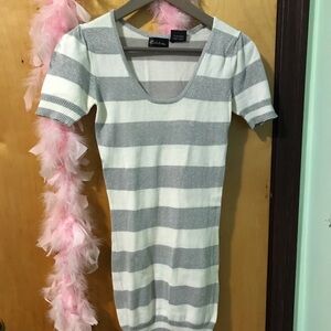 White and Silver Midi Dress